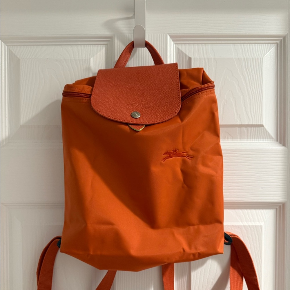 Longchamp Bold Orange top handle backpack - like new condition